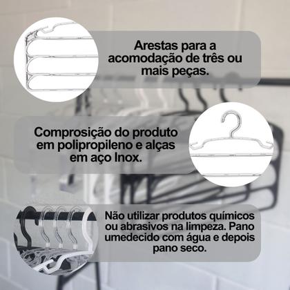 Imagem de Kit de 15 Cabide Triplo Multifuncional Para Calça Bermudas Saias 37x32 cm.