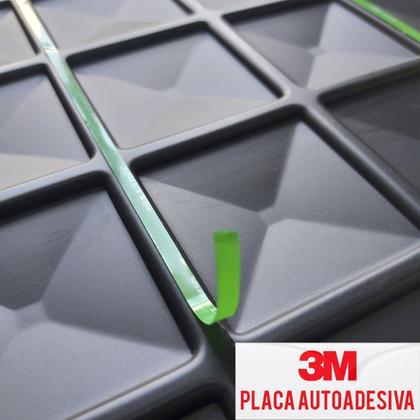 Imagem de Kit De 16 Placas Autoadesiva Revestimento Cor Preta 4 M²