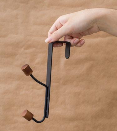 Imagem de Kit de 2 Cabideiros Ferreiro Com Gancho Para Porta Preto