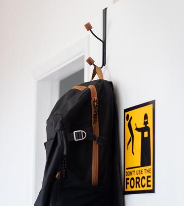 Imagem de Kit de 2 Cabideiros Ferreiro Com Gancho Para Porta Preto