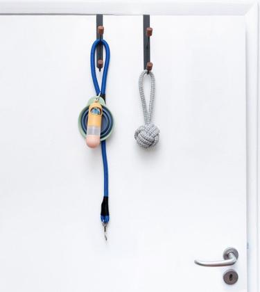 Imagem de Kit de 2 Cabideiros Ferreiro Com Gancho Para Porta Preto