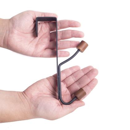 Imagem de Kit de 2 Cabideiros Ferreiro Com Gancho Para Porta Preto