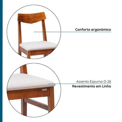 Imagem de Kit de 2 Cadeiras de Jantar Club em Madeira Maciça