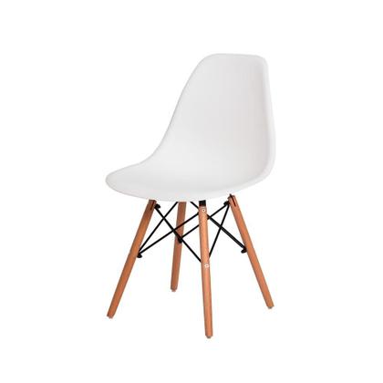 Imagem de Kit de 2 Cadeiras Eiffel Eames Branco Base Madeira
