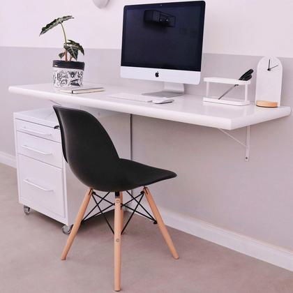 Imagem de Kit de 2 Cadeiras Eiffel Eames Branco Base Madeira