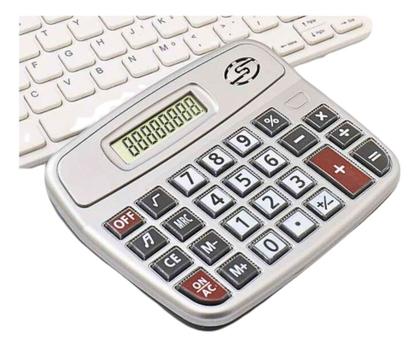 Imagem de Kit De 2 Calculadoras Eletrônicas 8 Dígitos Lcd Digital Cor Prateado