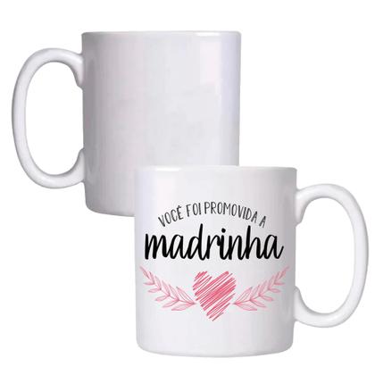 Kit De 2 Canecas Porcelana 310ml Madrinha Padrinho Batizado Casamento Dindo E Dinda - PicNic Imagem de Kit De 2 Canecas Porcelana 310ml Madrinha Padrinho Batizado Casamento Dindo E Dinda