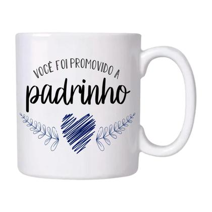 Kit De 2 Canecas Porcelana 310ml Madrinha Padrinho Batizado Casamento Dindo E Dinda - PicNic Imagem de Kit De 2 Canecas Porcelana 310ml Madrinha Padrinho Batizado Casamento Dindo E Dinda