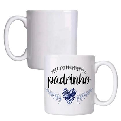 Kit De 2 Canecas Porcelana 310ml Madrinha Padrinho Batizado Casamento Dindo E Dinda - PicNic Imagem de Kit De 2 Canecas Porcelana 310ml Madrinha Padrinho Batizado Casamento Dindo E Dinda
