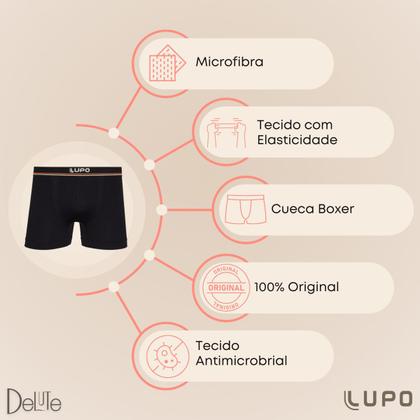 Imagem de Kit De 2 Cuecas Boxer Box Lupo Básicas Original Basic Microfibra Sem Costura Masculino Adulto