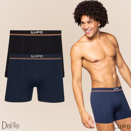 Imagem de Kit De 2 Cuecas Boxer Box Lupo Básicas Original Basic Microfibra Sem Costura Masculino Adulto