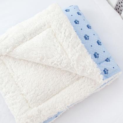Imagem de Kit de 2 Mantas Cobertor Bebê e Infantil para Menino com Sherpa
