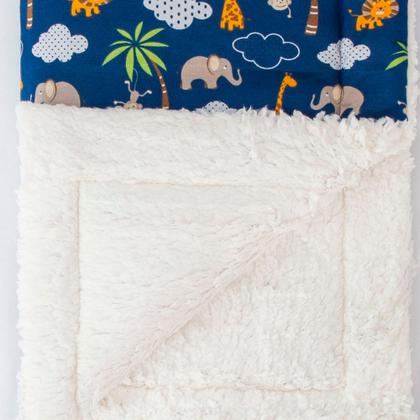 Imagem de Kit de 2 Mantas Cobertor Bebê e Infantil para Menino com Sherpa