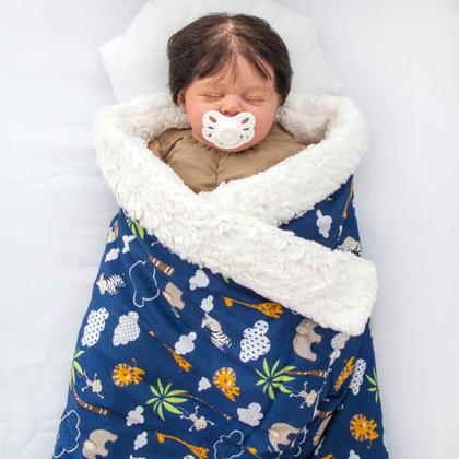 Imagem de Kit de 2 Mantas Cobertor Bebê e Infantil para Menino com Sherpa