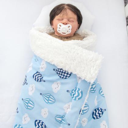 Imagem de Kit de 2 Mantas Cobertor Bebê e Infantil para Menino com Sherpa