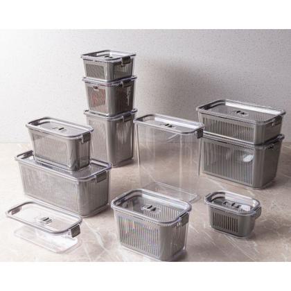 Imagem de Kit De 2 Potes GG Herméticos Slim C/ Travas e Cesto Multiuso