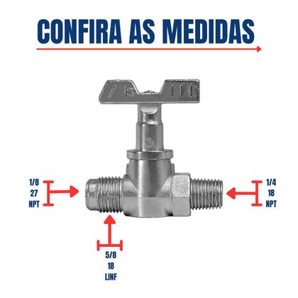 Imagem de Kit de 2 Registro Fogão Industrial Baixa Pressão Zincado