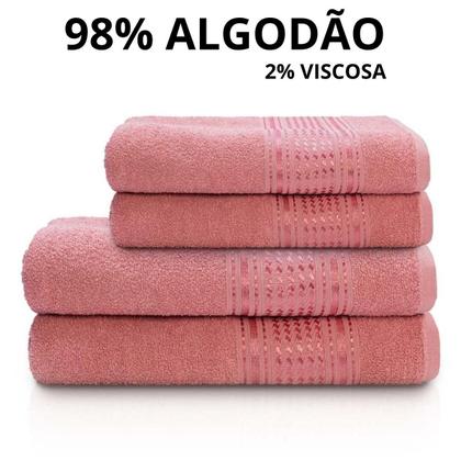 Imagem de Kit de 2 Toalhas de banho Ele e Ela em Algodão Camesa modelo Eletra