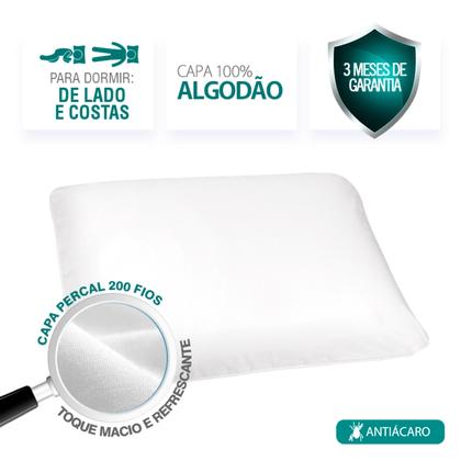 Imagem de Kit de 2 Travesseiros com 14cm Médios