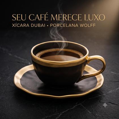 Imagem de Kit De 2 Xícaras De Porcelana Dubai 90ml Pires Café Expresso
