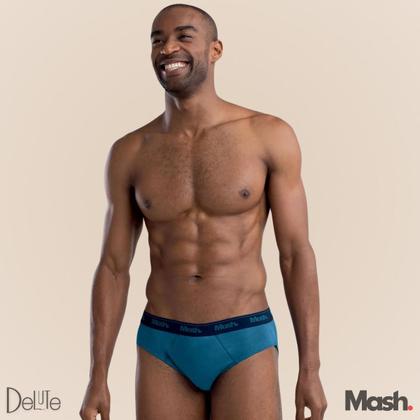 Imagem de Kit De 3 Cuecas Mash Tradicional Adulto Slip Basica Em Algodao Cotton Conforto Com Corte Lateral