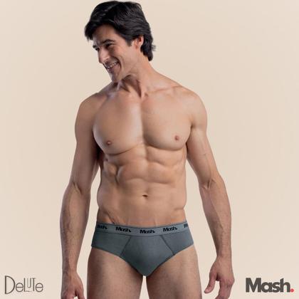 Imagem de Kit De 3 Cuecas Mash Tradicional Adulto Slip Basica Em Algodao Cotton Conforto Com Corte Lateral