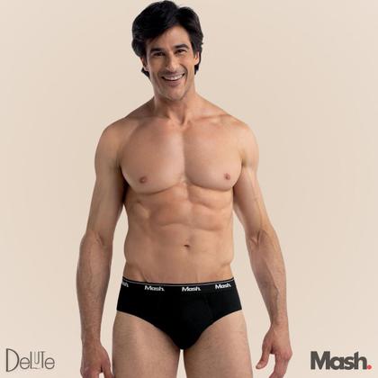 Imagem de Kit De 3 Cuecas Mash Tradicional Adulto Slip Basica Em Algodao Cotton Conforto Com Corte Lateral