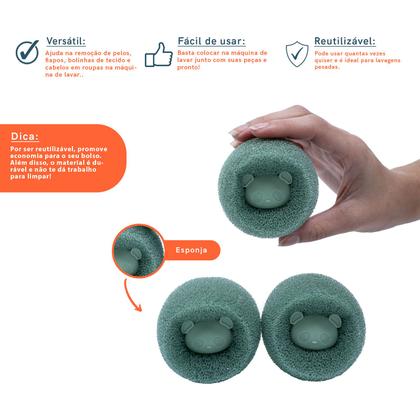 Imagem de Kit de 3 Esponjas Tira Pelos para Máquina de Lavar - Oikos