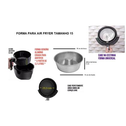Imagem de Kit de 3 forma de bolo para air fryer alumínio superior if 35 **atenção nas medidas**