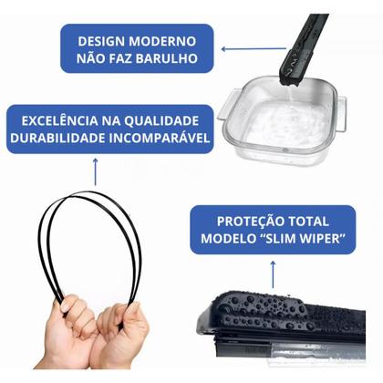 Imagem de Kit de 3 Palhetas para Limpador de Parabrisa Dianteiro + traseiro Gol G5 2008 2009 2010 2011 2012