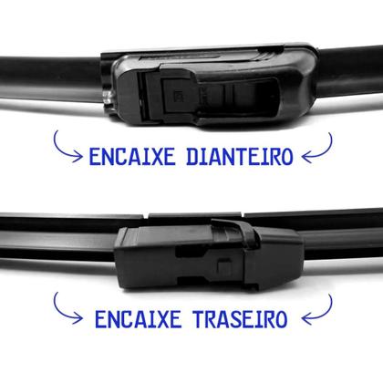 Imagem de Kit de 3 Palhetas para Limpador de Parabrisa Dianteiro + traseiro Gol G5 2008 2009 2010 2011 2012