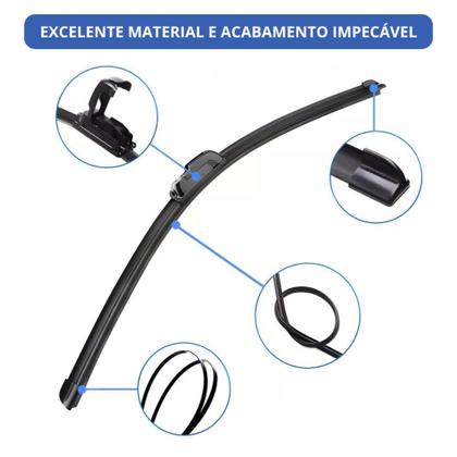 Imagem de Kit de 3 Palhetas para Limpador de Parabrisa Dianteiro + traseiro Gol G5 2008 2009 2010 2011 2012