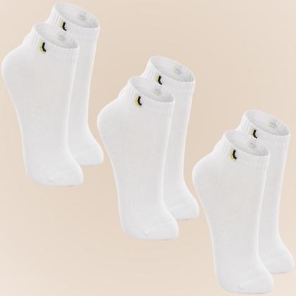 Imagem de Kit De 3 Pares Meia Lupo Sport Kids Cano Curto Infantil Algodão Cores Básicas Para Menino E Menina