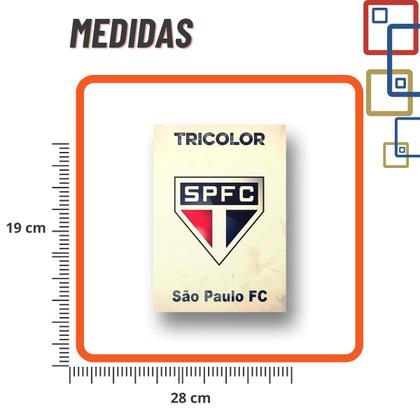Imagem de Kit de 3 Quadros Placas Aluminio 20x28 Tricolor São Paulo FC
