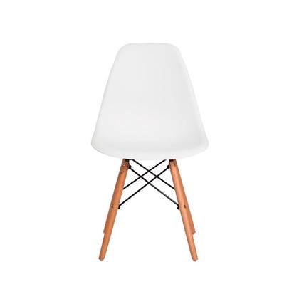 Imagem de Kit de 4 Cadeiras Eiffel Eames Branco Base Madeira
