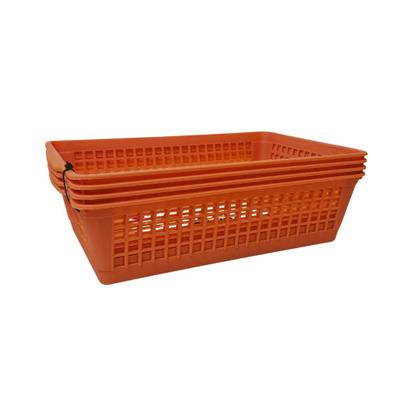 Imagem de Kit de 4 Conjunto Cestas 2L Laranja Xplast