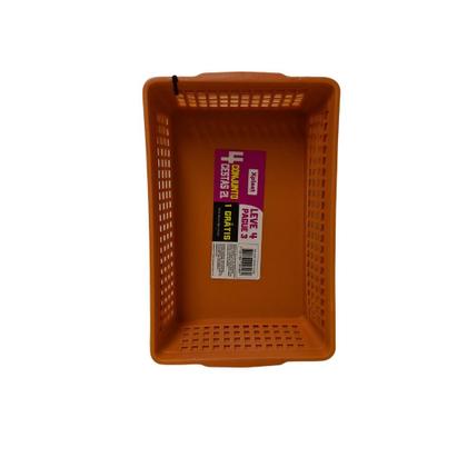 Imagem de Kit de 4 Conjunto Cestas 2L Laranja Xplast