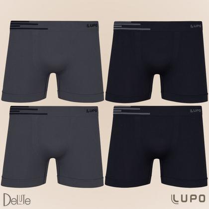 Imagem de Kit De 4 Cuecas Boxer Box Lupo Básicas Original Basic Microfibra Sem Costura Masculino Adulto