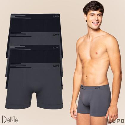 Imagem de Kit De 4 Cuecas Boxer Box Lupo Básicas Original Basic Microfibra Sem Costura Masculino Adulto
