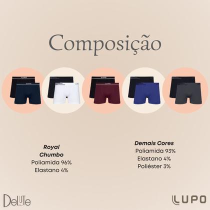 Imagem de Kit De 4 Cuecas Boxer Box Lupo Básicas Original Basic Microfibra Sem Costura Masculino Adulto