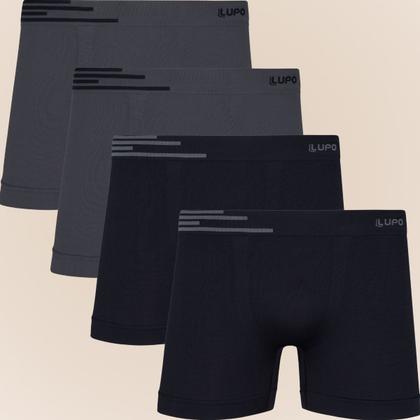 Imagem de Kit De 4 Cuecas Boxer Box Lupo Básicas Original Basic Microfibra Sem Costura Masculino Adulto