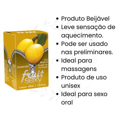 Kit de 4 Fruit Sexy Gel Beijável Comestível Sabores Diferentes