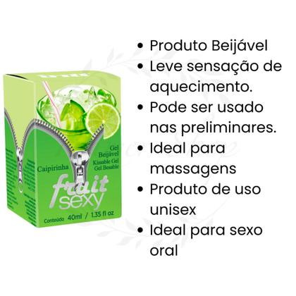 Kit de 4 Fruit Sexy Gel Beijável Comestível Sabores Diferentes