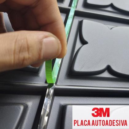 Imagem de Kit De 4 Placas Autoadesiva Revestimento 3d Cor Preta 1 M²