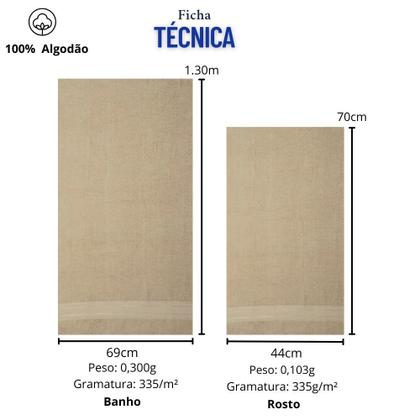 Imagem de Kit de 4 Toalhas Banho Rosto Algodão Macia Moderno