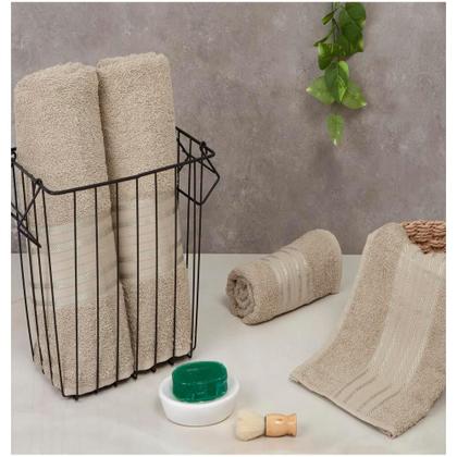 Imagem de Kit de 4 Toalhas Banho Rosto Algodão Macia Moderno