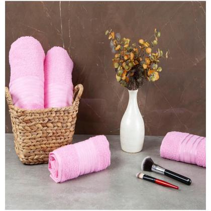 Imagem de Kit de 4 Toalhas Banho Rosto Algodão Macia Moderno