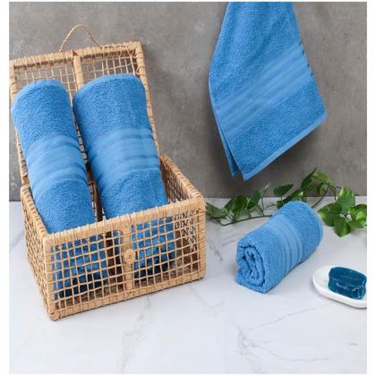 Imagem de Kit de 4 Toalhas Banho Rosto Algodão Macia Moderno