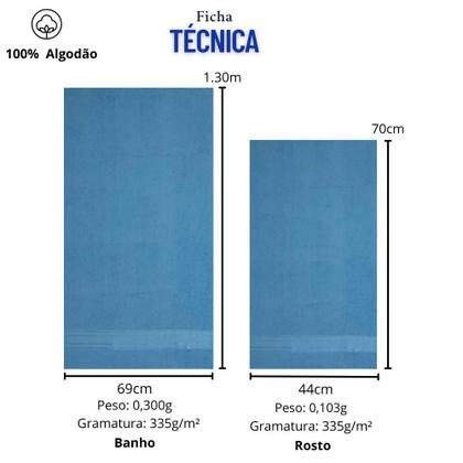 Imagem de Kit de 4 Toalhas Banho Rosto Algodão Macia Moderno