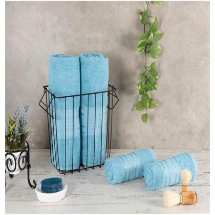 Imagem de Kit de 4 Toalhas Banho Rosto Algodão Macia Moderno